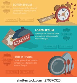 Time,Food,Dish banner design template,clean vector
