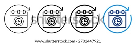 Timeframe Icon Different Outline Collection Set