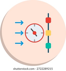 Ícone de Estilo de Círculo Plano de TimeGlyph
