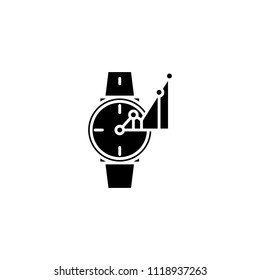 Time-keeper black icon concept. Time-keeper flat  vector symbol, sign, illustration.