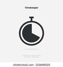 Timekeeper, timer, clock, stopwatch isolated icons set with different time. Countdown timer symbol icon set. Sport clock with red colored time meaning. Stopwatch collection - Stock vector.