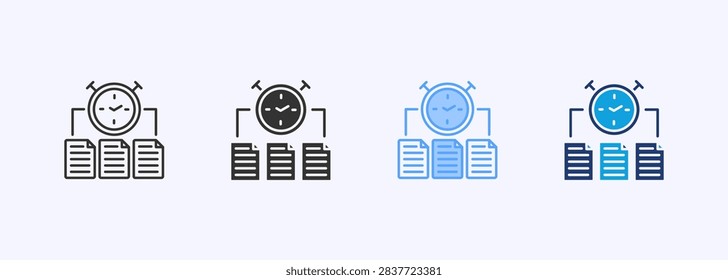 Timekeeping Icon Set Multiple Style Collection Illustration