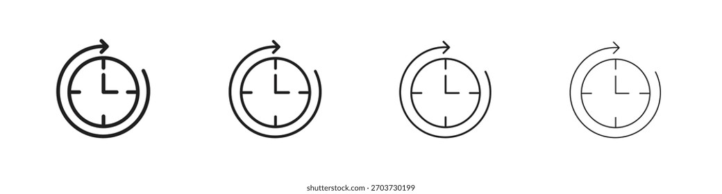 Timelapse icons. editable stroke icon collection.