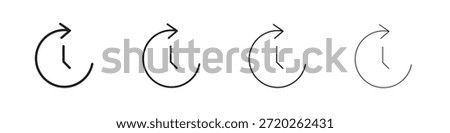 Timelapse icons Outline vector symbol sign