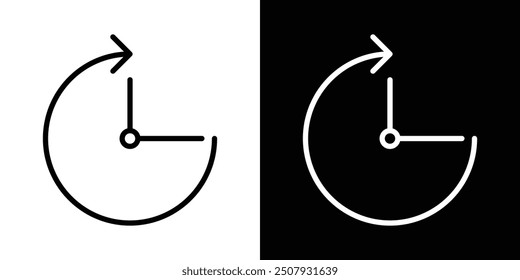 Timelapse thin line vector icon set.