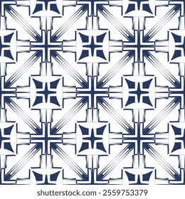 Timeless Azulejos Ceramic Tile Collection with Elegant Hand-Drawn Blue Floral Geometric Patterns, Seamlessly Designed Vectors for Unique Decorative Backgrounds.