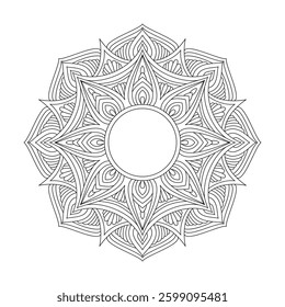 Timeless Black and White Mandala Coloring Book Page
