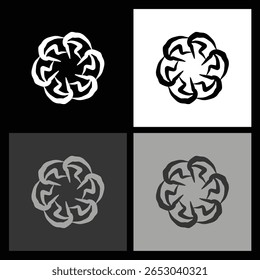 Ícone radial preto e branco intemporal - Um gráfico minimalista para logotipos elegantes e marcas digitais