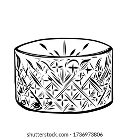 Timeless bowl hand drawn vector doodle illustration isolated on white background 