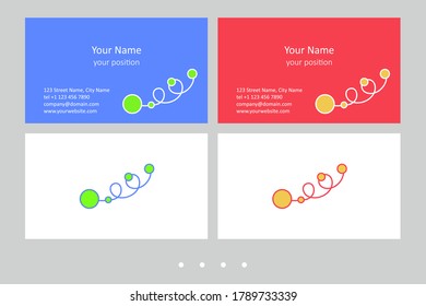 Timeless business card template. Simple hand-drawn ornament and two expressive color schemes - just add personal data.
