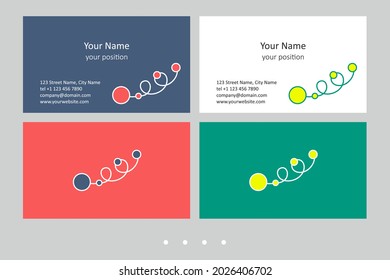 Timeless business card template. Simple hand-drawn ornament and two expressive color schemes - just add personal data.