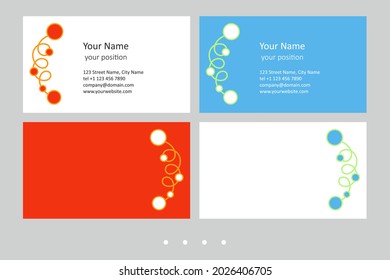 Timeless business card template. Simple hand-drawn ornament and two expressive color schemes - just add personal data.
