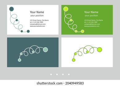 Timeless business card template. Simple hand-drawn ornament and two expressive color schemes - just add personal data.