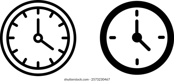 Timeless Clock Vector Icon Set