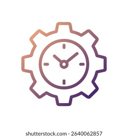 Timeless cogwheel Mechanism within a clock. Icon symbol illustration