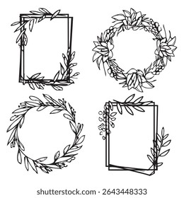 Coleção de Vetor de Quadros Florais Decorativos Timeless e Dainty Vintage
