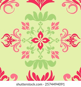 Timeless Damask seamless pattern, a vector illustration for elegant and refined textile designs, vector illustration