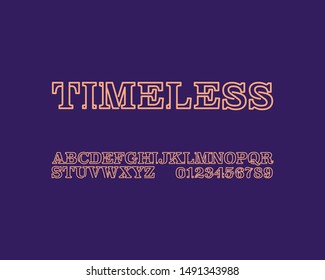 Timeless Designer font set in vector format