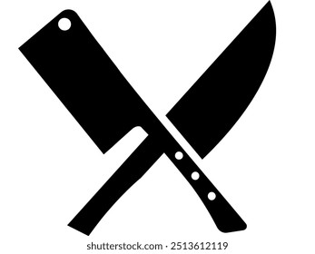 A timeless, hand-drawn line art illustration of a vintage cross chop knife. Perfect for adding a touch of rustic charm to your home decor or culinary-themed projects. This versatile image can be used 