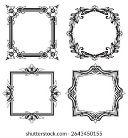 Timeless and Hand-Sketched Vintage Decorative Floral Border Vector Collection
