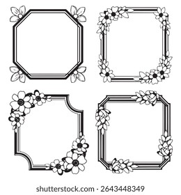 Timeless Leafy Vintage Decoratieve Floral Frames Vector Collection
