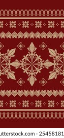 Bordado de seda de ouro de beleza de luxo intemporal no padrão de fundo Borgonha. Vetor sem emenda de borda rica elegante para moda de design de alta classe. Opulence Royal Scroll Vestuário Decoração, textura, mão. 
