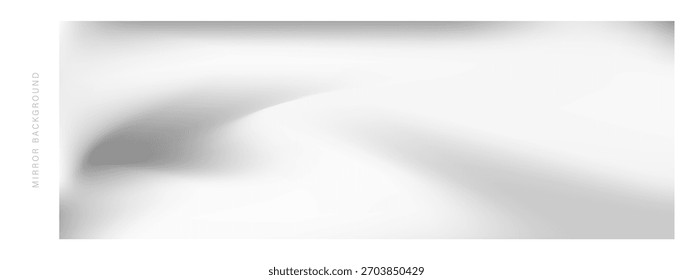 Timeless metallic backdrop. Soft silver mirror gradient with chrome sheen for minimalist and elegant projects. Vector illustration.