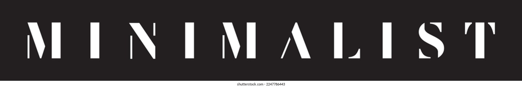 Timeless  Minimalist Text Logo Design. Simple.  Uppercase letterforms with stencil cut detail. Minimalist Design Concept.