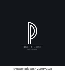 Timeless modern P initial based logo icon