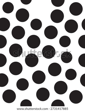 Timeless monochrome polka dot texture, seamless vector illustration for enduring design style.
