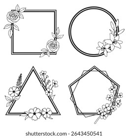 Timeless and Organic Vintage Decorative Floral Border Vector Set Packs
