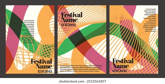 Pósters de Vector Abstractas retro atemporal. conjunto de pósters abstractos vintage Ilustración vectorial