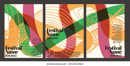 Pósters de Vector Abstractas retro atemporal. conjunto de pósters abstractos vintage Ilustración vectorial