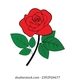 A Timeless and Romantic Vector Hand-Drawn Rose Illustration Unveiling Nature's Elegance
