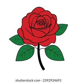 A Timeless and Romantic Vector Hand-Drawn Rose Illustration Unveiling Nature's Elegance
