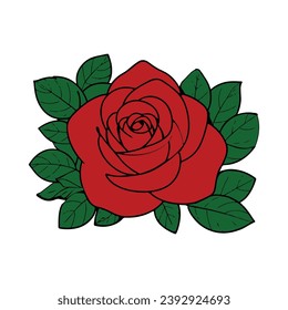 A Timeless and Romantic Vector Hand-Drawn Rose Illustration Unveiling Nature's Elegance
