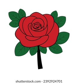 A Timeless and Romantic Vector Hand-Drawn Rose Illustration Unveiling Nature's Elegance
