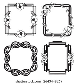 Tijdloos Script Vintage Decoratieve Floral Frames Vector Collection
