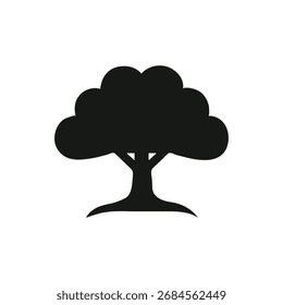 Silhueta de árvore sem tempo ideal para logotipos, ícones e projetos que precisam de um toque da natureza. Limpo, simples e versátil para vários projetos criativos e branding.
