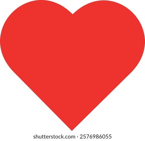 A timeless and versatile red heart, perfect for expressing love and affection. Ideal for Valentine's Day cards, posters, and various graphic design projects.