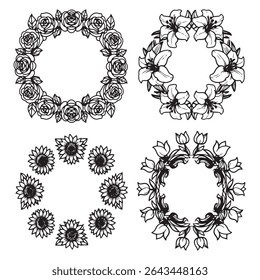 Timeless Vintage Decorative Floral Frames Vector Collection for Journals
