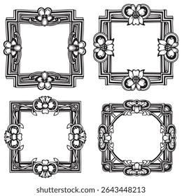 A Timeless Vintage Decorative Floral Frames Vector Collection for Events
