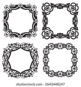 Timeless Vintage Decorative Floral Frames Vector Collection for Save the Dates
