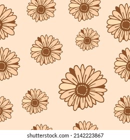 Timeless Vintage Floral Charm: This stock vector presents a captivating hand-drawn floral background, perfect for wallpapers, wrapping, and creating a touch of classic elegance in your designs.