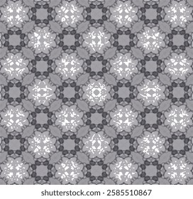 Timeless vintage gray floral pattern, ideal for modern wall decor, batik art, and high-quality textile prints.