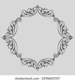 Timeless Wedding Frame With Classic Curves Vector Art