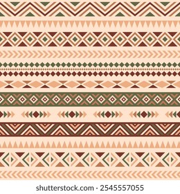 Padrão sem emenda asteca americana ocidental intemporal. Vintage rustic Southwestern geometrics outono cores padrão sem costura.