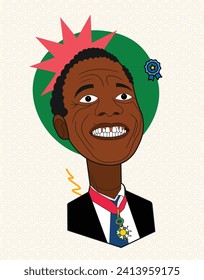 Timeless Wisdom: James Baldwin Vector Art Classic. Black history hero cartoon vector. 
