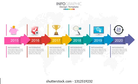 Timeliane infographic template with frame and text layout.