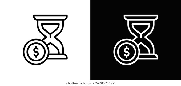 Icono De Tiempo Limitado En Estilo Relleno Blanco Y Negro